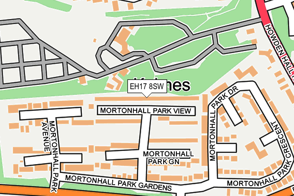 EH17 8SW map - OS OpenMap – Local (Ordnance Survey)