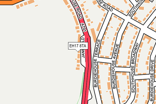 EH17 8TA map - OS OpenMap – Local (Ordnance Survey)