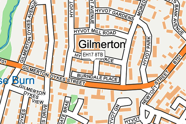 EH17 8TB map - OS OpenMap – Local (Ordnance Survey)