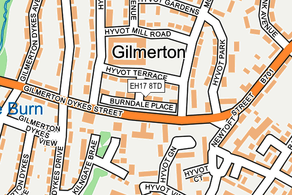 EH17 8TD map - OS OpenMap – Local (Ordnance Survey)