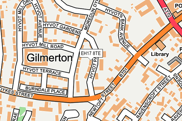 EH17 8TE map - OS OpenMap – Local (Ordnance Survey)