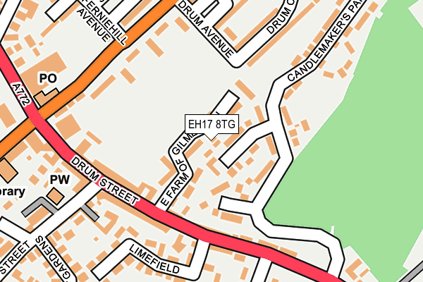 EH17 8TG map - OS OpenMap – Local (Ordnance Survey)