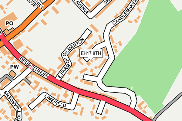 EH17 8TH map - OS OpenMap – Local (Ordnance Survey)