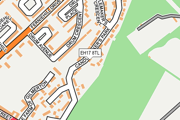 EH17 8TL map - OS OpenMap – Local (Ordnance Survey)