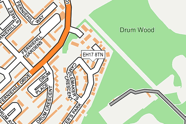 EH17 8TN map - OS OpenMap – Local (Ordnance Survey)