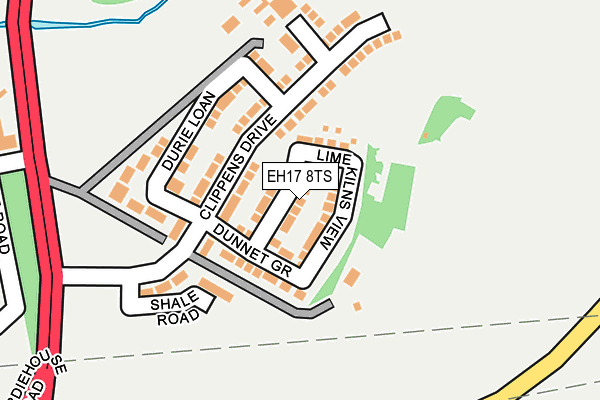 EH17 8TS map - OS OpenMap – Local (Ordnance Survey)