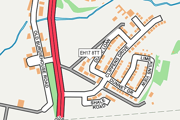 EH17 8TT map - OS OpenMap – Local (Ordnance Survey)