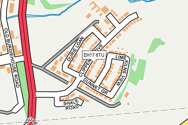 EH17 8TU map - OS OpenMap – Local (Ordnance Survey)