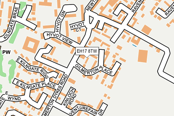 EH17 8TW map - OS OpenMap – Local (Ordnance Survey)