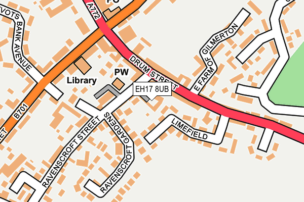 EH17 8UB map - OS OpenMap – Local (Ordnance Survey)