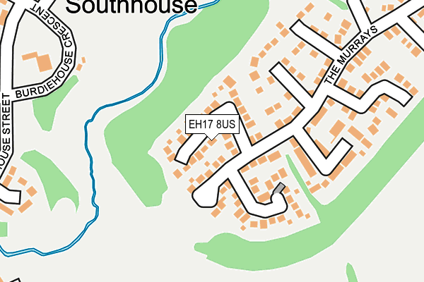 EH17 8US map - OS OpenMap – Local (Ordnance Survey)