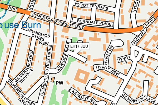 EH17 8UU map - OS OpenMap – Local (Ordnance Survey)