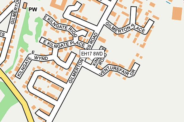 EH17 8WD map - OS OpenMap – Local (Ordnance Survey)