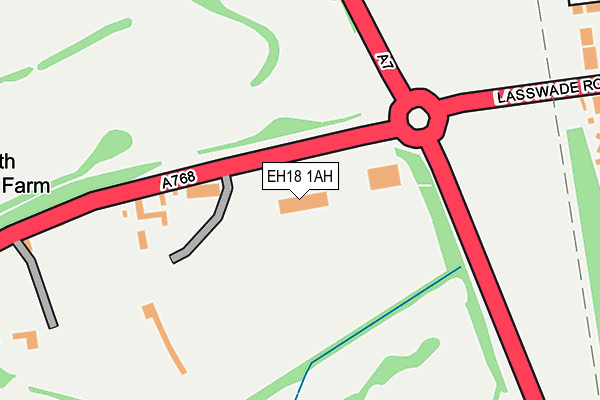 EH18 1AH map - OS OpenMap – Local (Ordnance Survey)