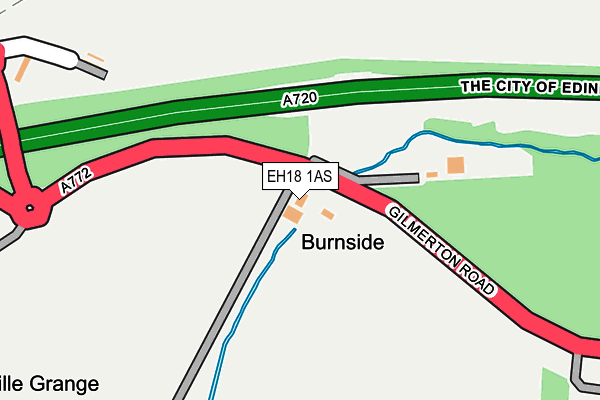 EH18 1AS map - OS OpenMap – Local (Ordnance Survey)