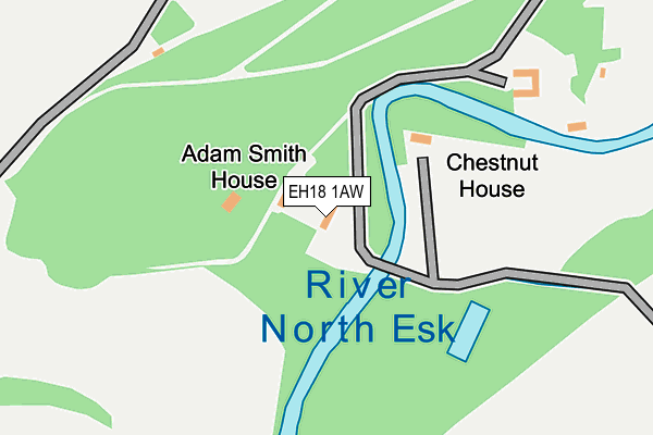 EH18 1AW map - OS OpenMap – Local (Ordnance Survey)