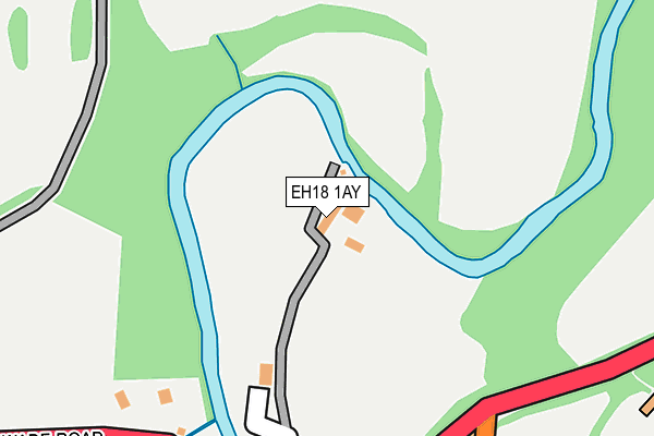 EH18 1AY map - OS OpenMap – Local (Ordnance Survey)