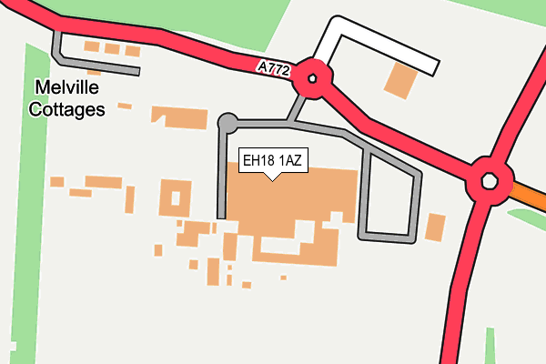 EH18 1AZ map - OS OpenMap – Local (Ordnance Survey)