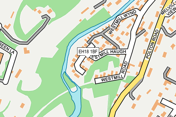 EH18 1BF map - OS OpenMap – Local (Ordnance Survey)