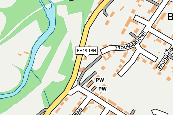EH18 1BH map - OS OpenMap – Local (Ordnance Survey)