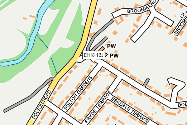 EH18 1BJ map - OS OpenMap – Local (Ordnance Survey)