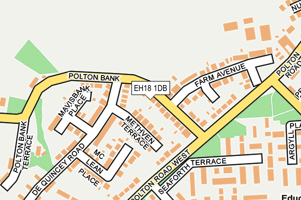 EH18 1DB map - OS OpenMap – Local (Ordnance Survey)