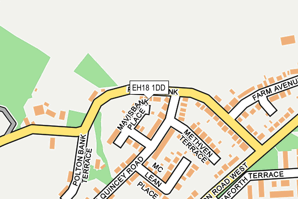 EH18 1DD map - OS OpenMap – Local (Ordnance Survey)