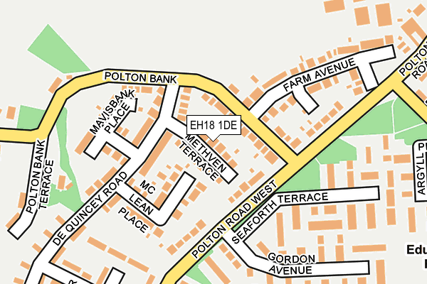 EH18 1DE map - OS OpenMap – Local (Ordnance Survey)