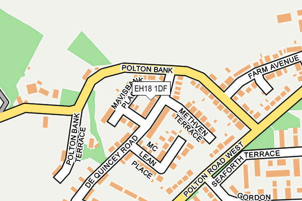 EH18 1DF map - OS OpenMap – Local (Ordnance Survey)