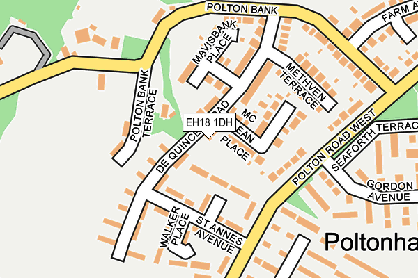 EH18 1DH map - OS OpenMap – Local (Ordnance Survey)