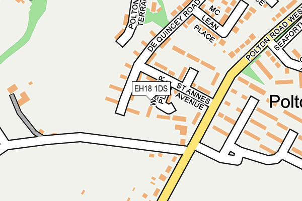 EH18 1DS map - OS OpenMap – Local (Ordnance Survey)