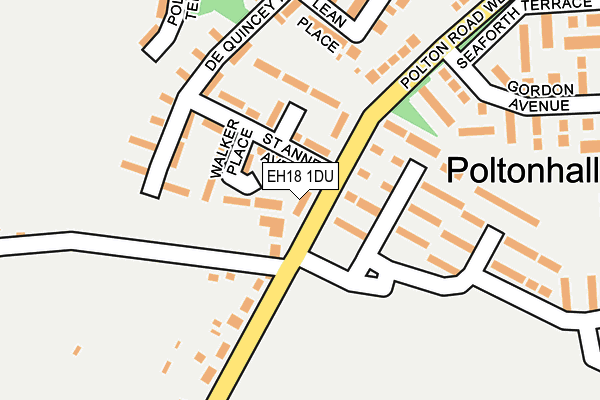 EH18 1DU map - OS OpenMap – Local (Ordnance Survey)