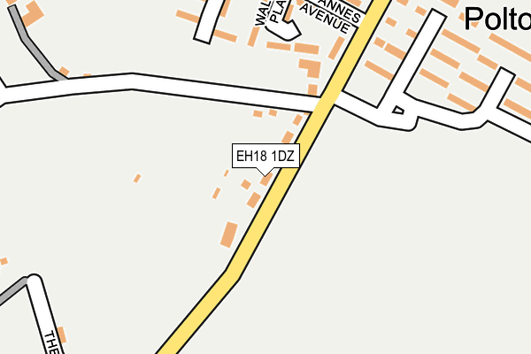 EH18 1DZ map - OS OpenMap – Local (Ordnance Survey)