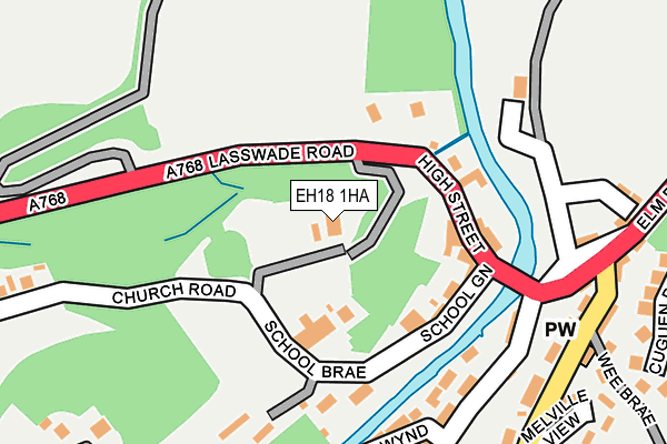 EH18 1HA map - OS OpenMap – Local (Ordnance Survey)