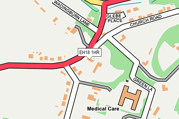 EH18 1HR map - OS OpenMap – Local (Ordnance Survey)