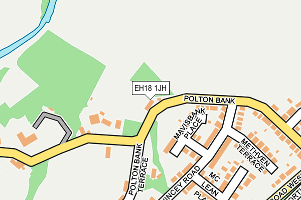 EH18 1JH map - OS OpenMap – Local (Ordnance Survey)