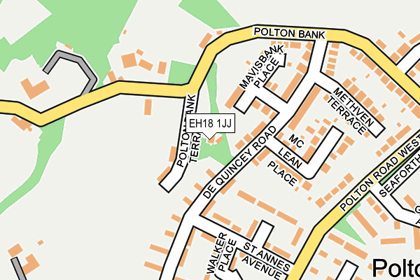 EH18 1JJ map - OS OpenMap – Local (Ordnance Survey)