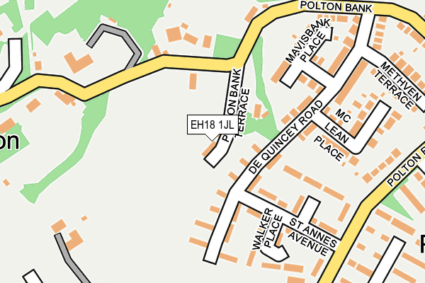 EH18 1JL map - OS OpenMap – Local (Ordnance Survey)