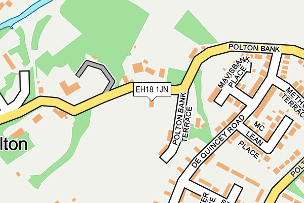 EH18 1JN map - OS OpenMap – Local (Ordnance Survey)