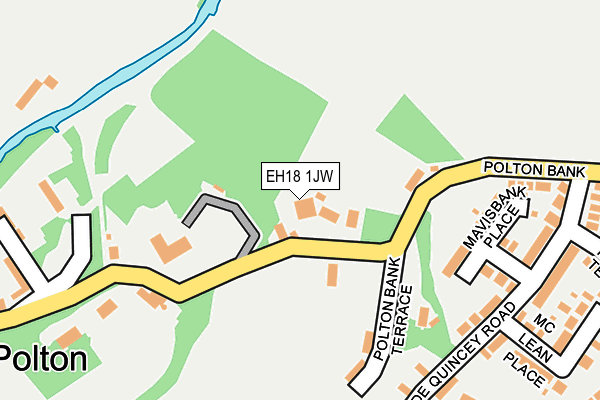 EH18 1JW map - OS OpenMap – Local (Ordnance Survey)