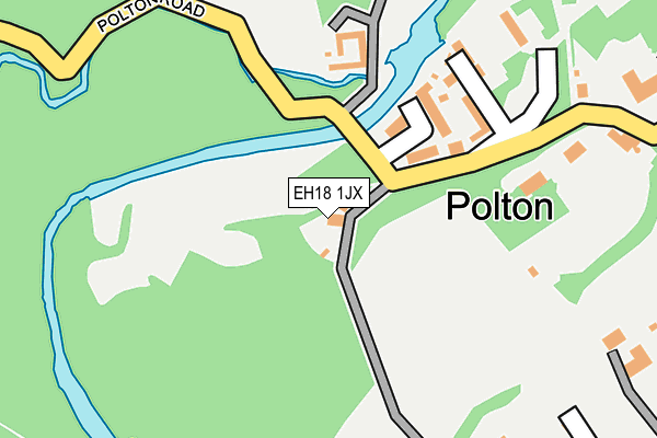 EH18 1JX map - OS OpenMap – Local (Ordnance Survey)