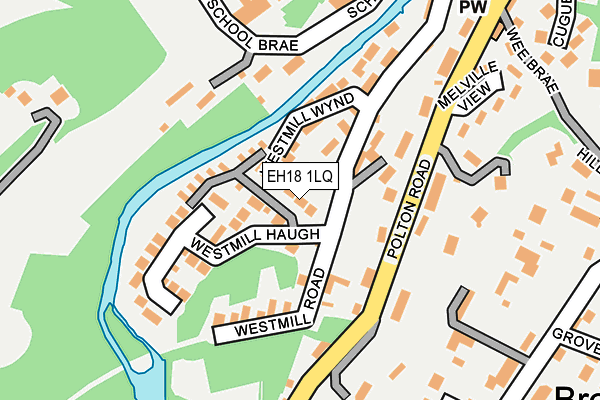 EH18 1LQ map - OS OpenMap – Local (Ordnance Survey)
