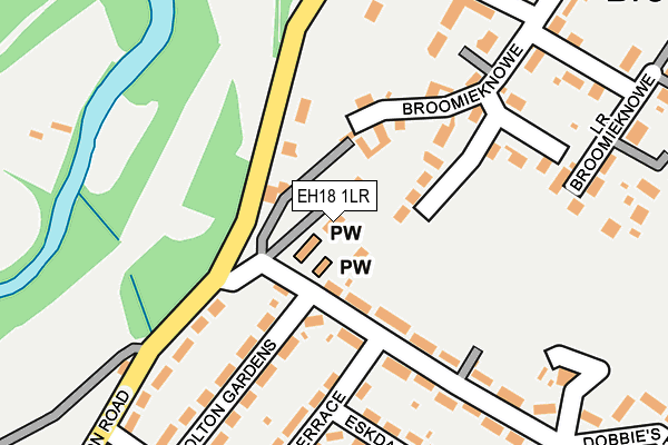 EH18 1LR map - OS OpenMap – Local (Ordnance Survey)