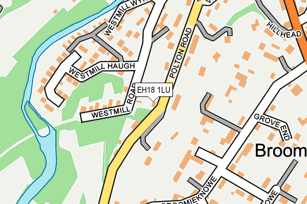 EH18 1LU map - OS OpenMap – Local (Ordnance Survey)