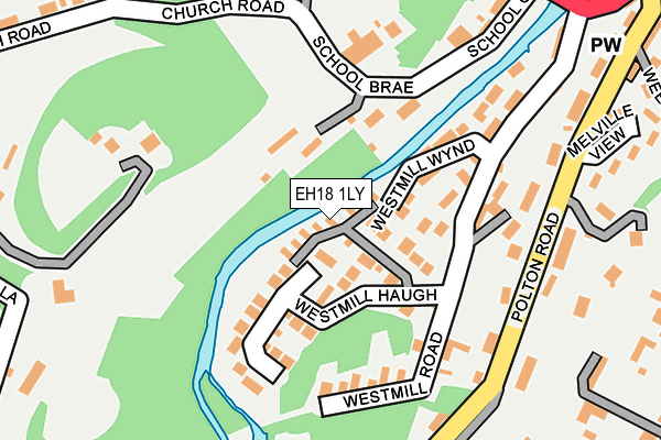 EH18 1LY map - OS OpenMap – Local (Ordnance Survey)