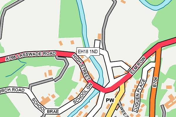 EH18 1ND map - OS OpenMap – Local (Ordnance Survey)