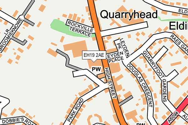 EH19 2AE map - OS OpenMap – Local (Ordnance Survey)