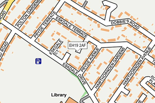 EH19 2AF map - OS OpenMap – Local (Ordnance Survey)