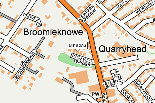 EH19 2AG map - OS OpenMap – Local (Ordnance Survey)
