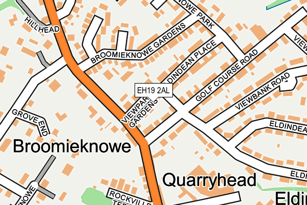EH19 2AL map - OS OpenMap – Local (Ordnance Survey)